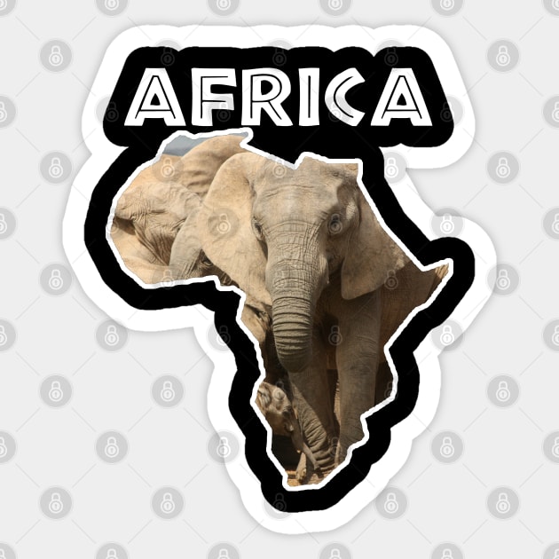 African Wildlife Continent Elephant Mother and Calf Sticker by PathblazerStudios